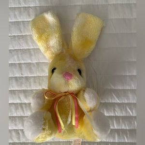 Dan Dee Collectors Choice Yellow Bunny Stuff Animal Satin Bow Long Bendable Ears
